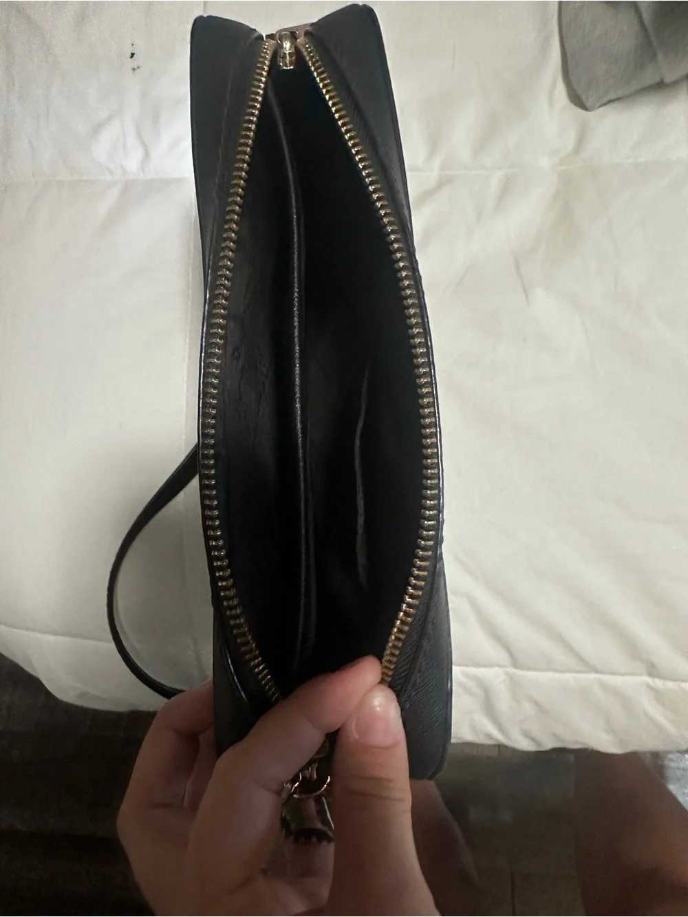 Michael Kors Black Crossbody with Gold Chain Strap